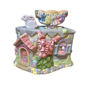 Easter village Laundry Shop Building Lighted